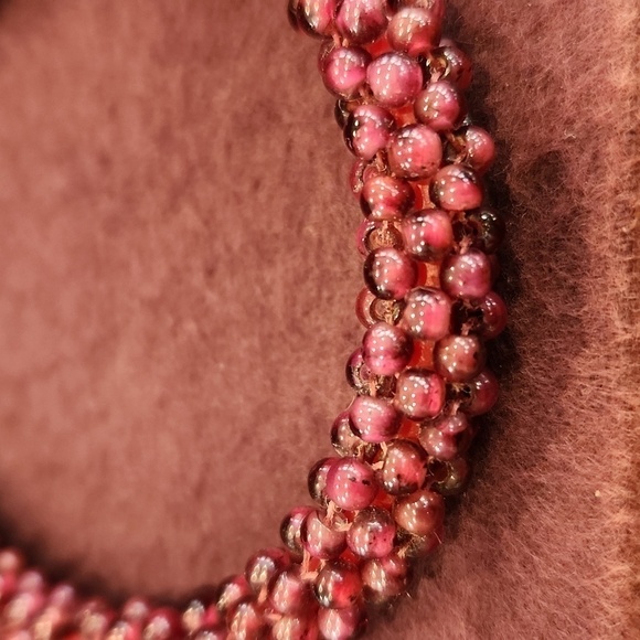 Garnet Bead Bangle Bracelet Bohemian - Picture 8 of 9